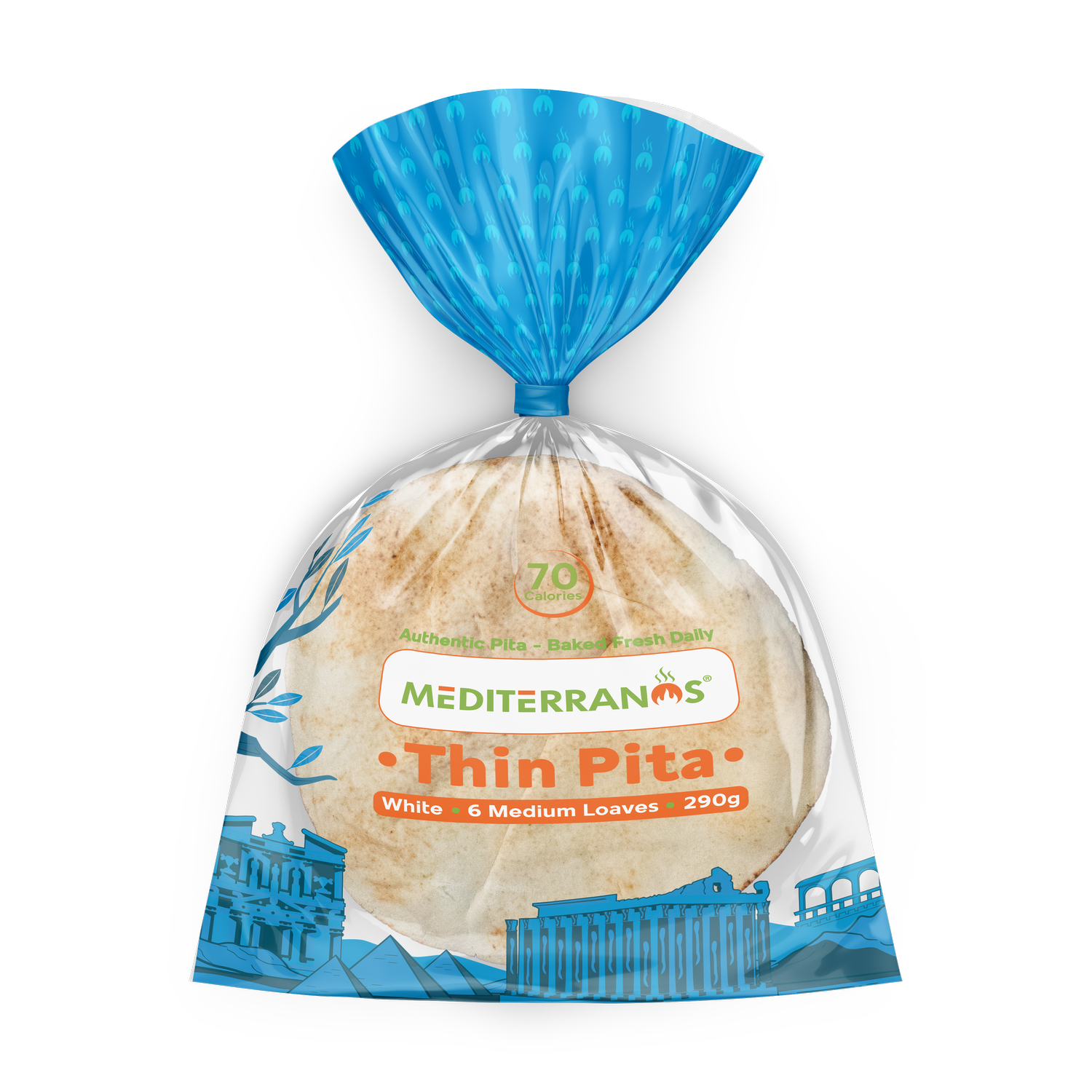 Thin Pita - Medium Loaves - White - Ideal for Sandwiches